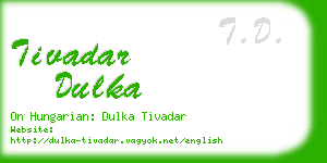 tivadar dulka business card